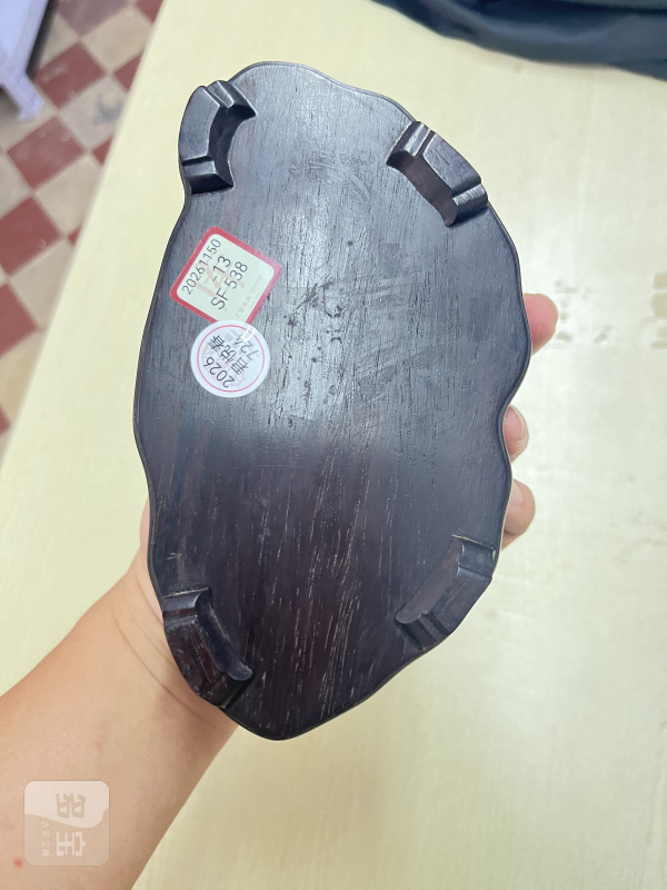 红木透雕莲蓬纹随形器座 - 图7